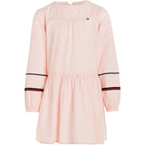 Tommy Hilfiger Global Stripe Tape Detail Kjole Pink Crystal