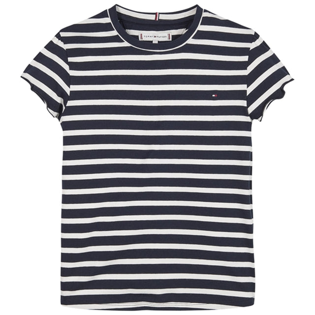 Tommy Hilfiger Striped Ruffle T-shirt Desert Sky Stripe