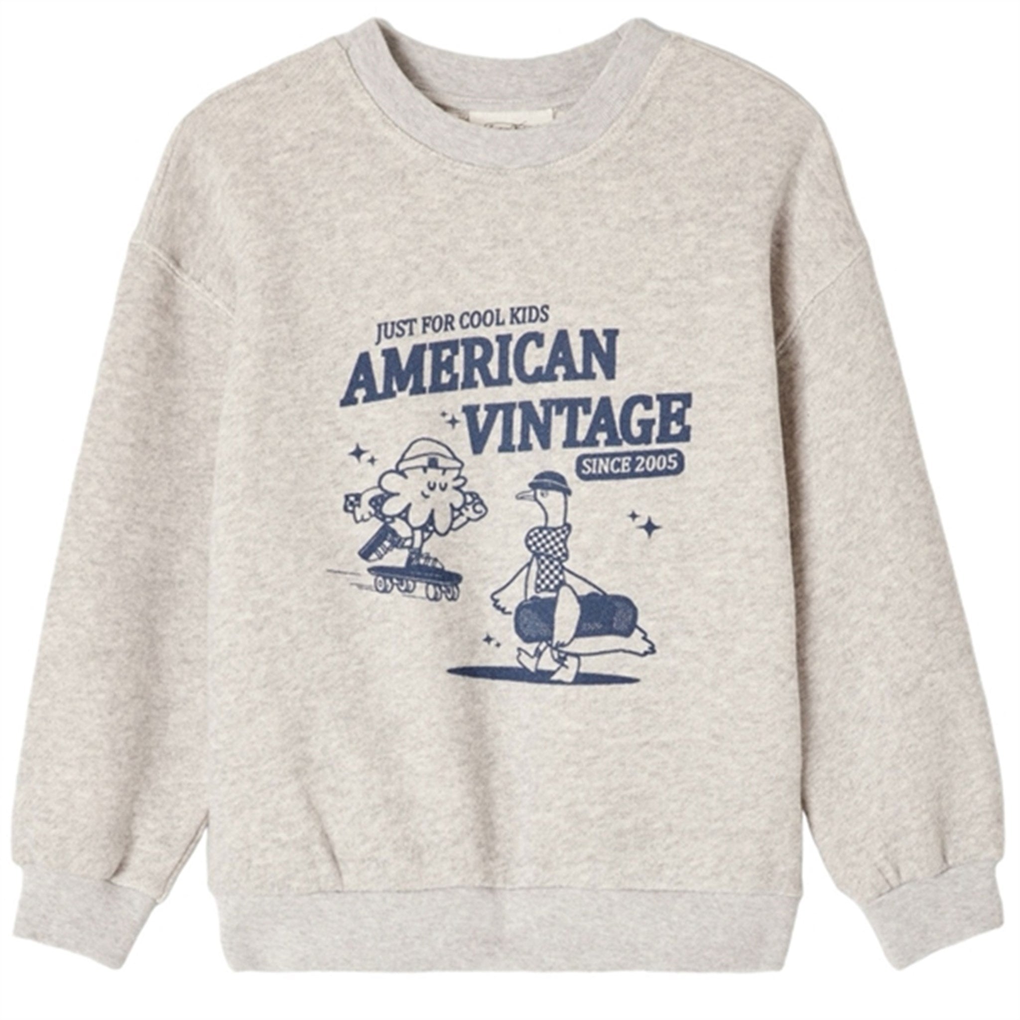 American Vintage Sweatshirt ML Col Rond Mildred Polaire Chine