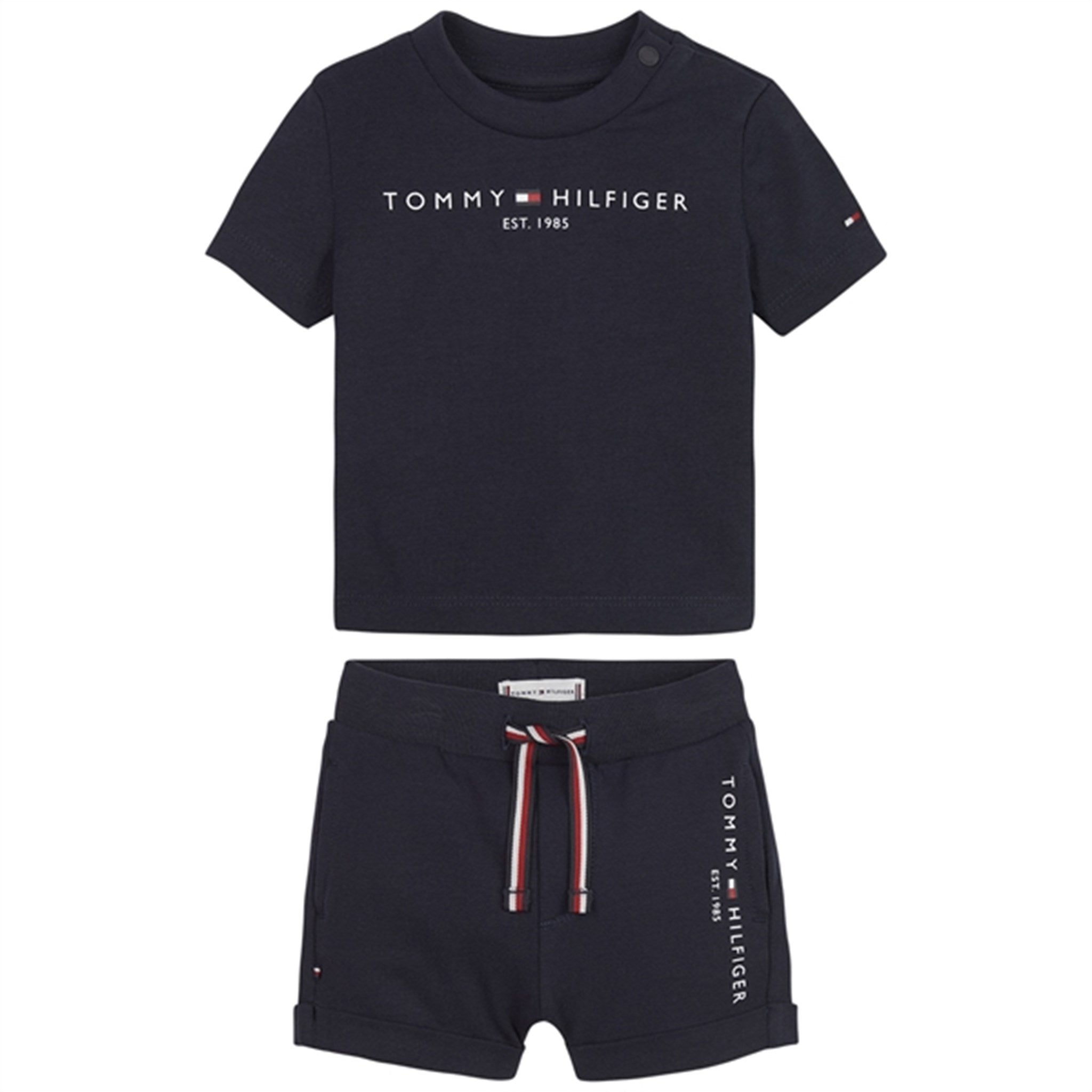 Tommy Hilfiger Baby Essential Shorts og T-shirt Sæt Desert Sky
