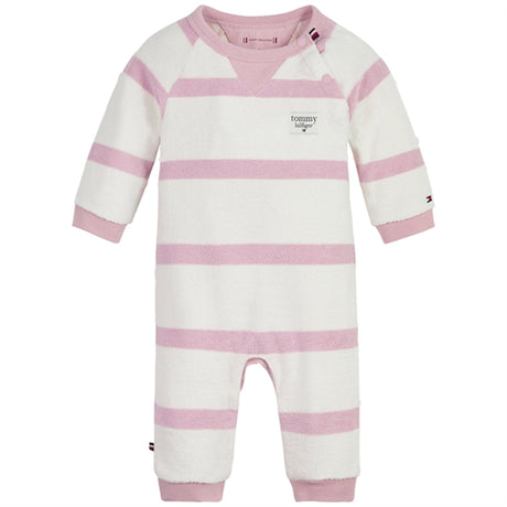 Tommy Hilfiger Baby Striped Towelling Heldragt Pink Shade / Ancient White Stripe