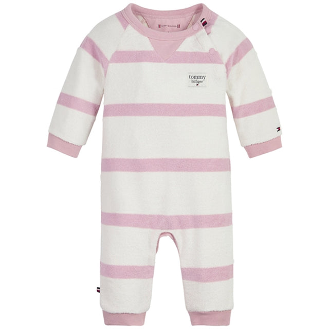 Tommy Hilfiger Baby Striped Towelling Heldragt Pink Shade / Ancient White Stripe