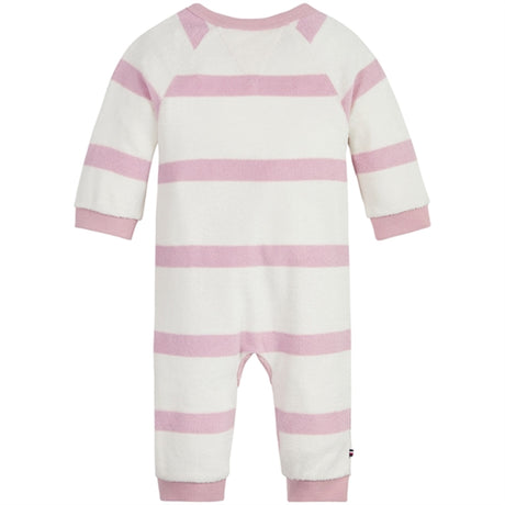 Tommy Hilfiger Baby Striped Towelling Heldragt Pink Shade / Ancient White Stripe 2