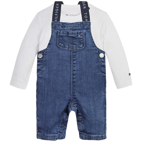 Tommy Hilfiger Baby Graphic Dungaree Sæt White