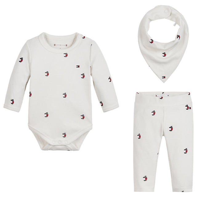 Tommy Hilfiger Baby Rib Gaveæske 3-Pak Ancient White Apple Allover