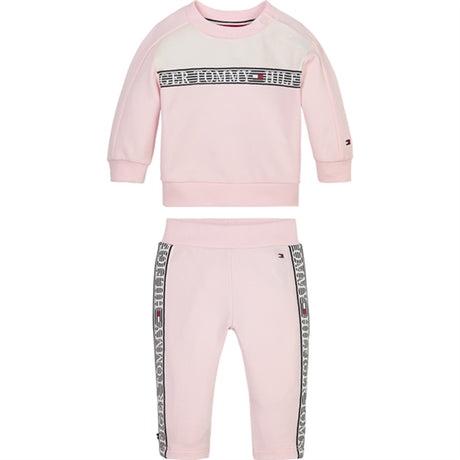 Tommy Hilfiger Baby Tape Crewneck Sæt Faint Pink