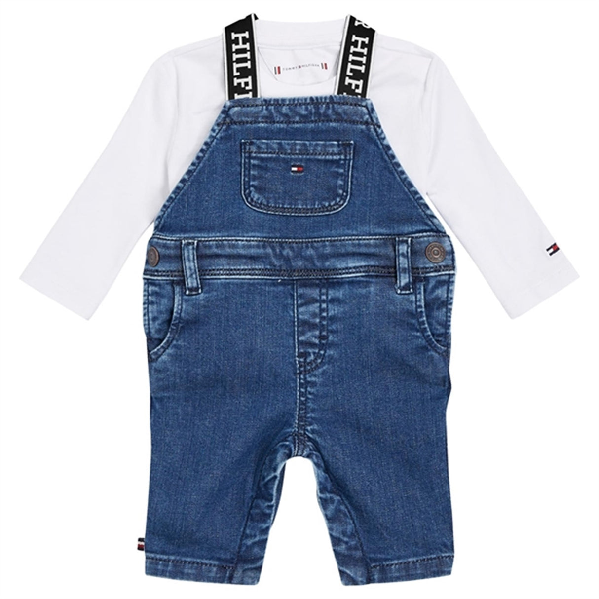 Tommy Hilfiger Baby Denim Dungaree Sæt Denim Medium