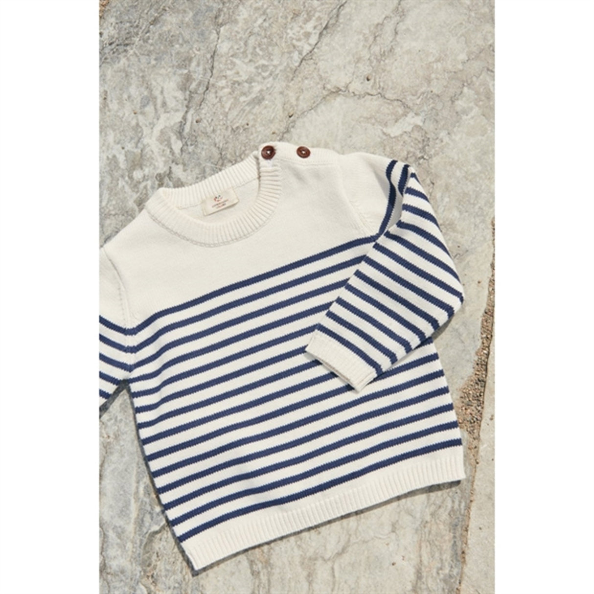 Copenhagen Colors Cream Navy Combi Strikket Striped Sailor Sweater 6