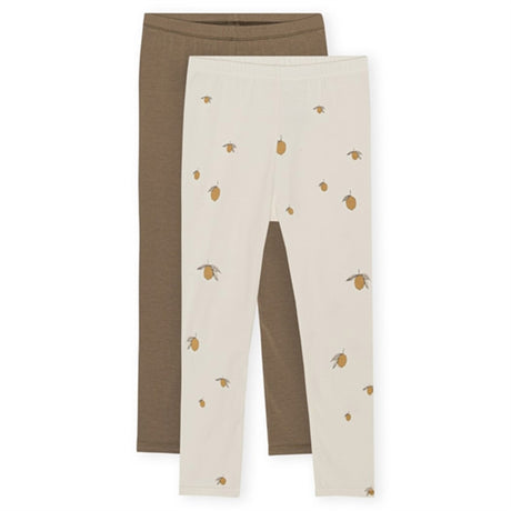 Konges Sløjd Lemon/Shitake Basic Leggings 2-pak