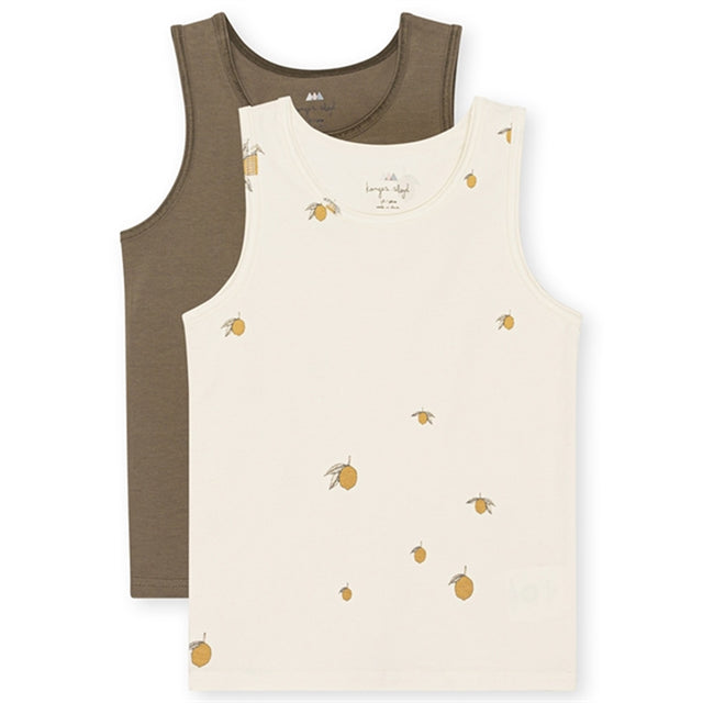 Konges Sløjd Basic Tanktop 2-pak Lemon/Shitake