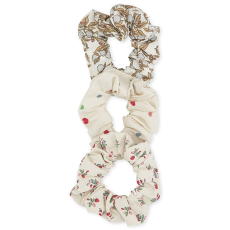 Konges Sløjd Scrunchies Small 3-pak Orangerie Bleu/Multihearts/Fleurtricolore