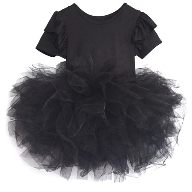 Dolly by Le Petit Timeless Short Sleeve Tutu Kjole Sort