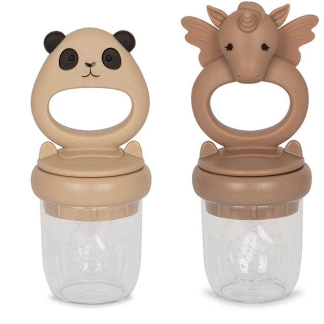 Konges Sløjd Fruit Feeder Enhjørning & Panda 2-Pak Shell/Blush