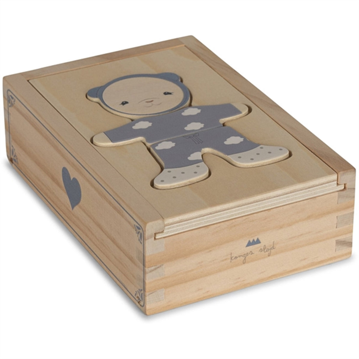 Konges Sløjd Wooden Teddy Dress-Up Puzzle Blue 3