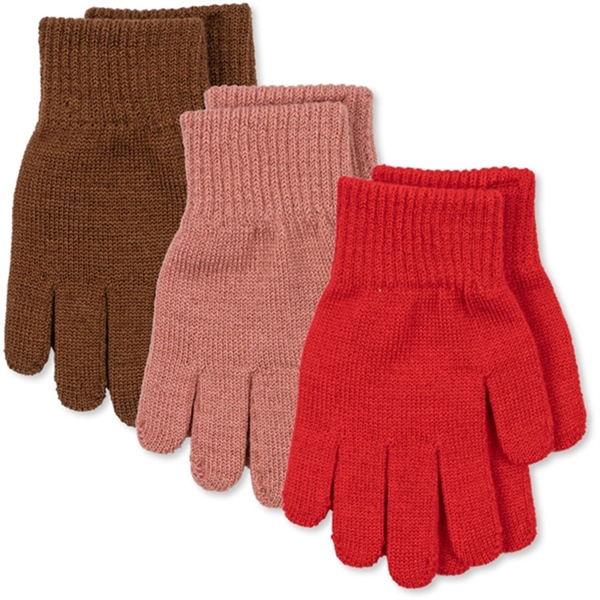 Konges Sløjd Rose/Pecan/Scarlet 3-Pack Filla Handsker