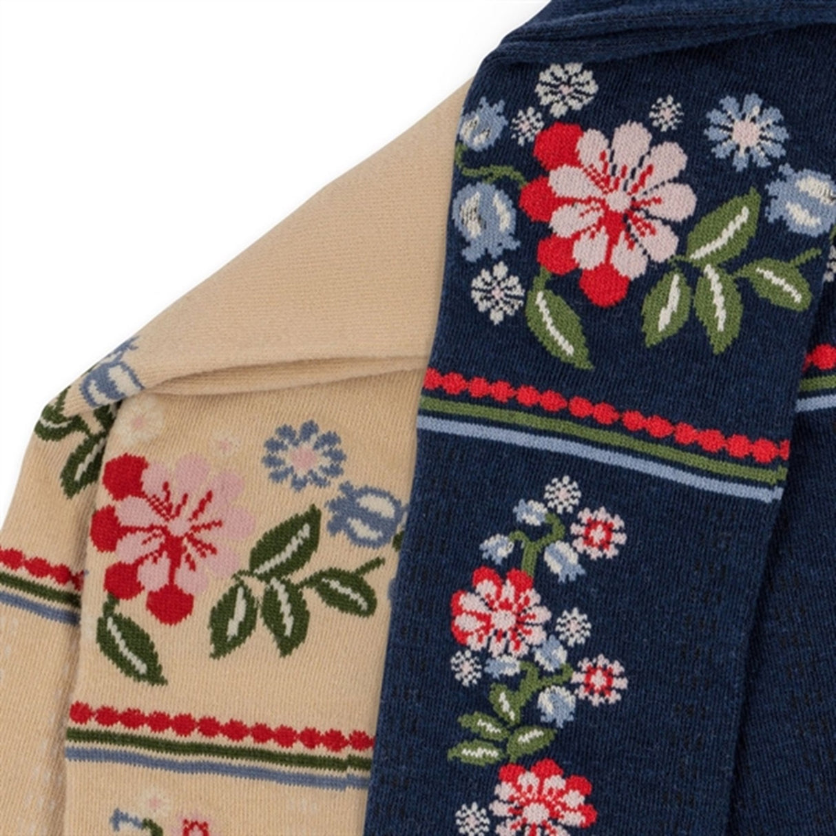 Konges Sløjd Navy/Creme 2-Pak Flower Strømpebukser med Jacquardmønster 3