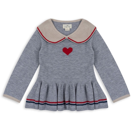 Konges Sløjd Heart Stripe Maxime Strikket Bluse med Krave