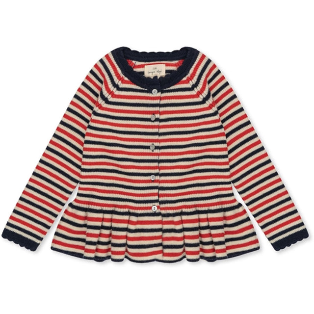 Konges Sløjd Navy Stripe Meo Cardigan med Muslingekant