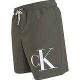 Calvin Klein Medium Drawstring Badeshorts Graphic Dusty Olive 4