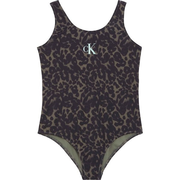 Calvin Klein Badedragt Ck Leopard Olive Aop