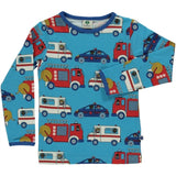 Småfolk Ocean Blue Emergency Cars Bluse