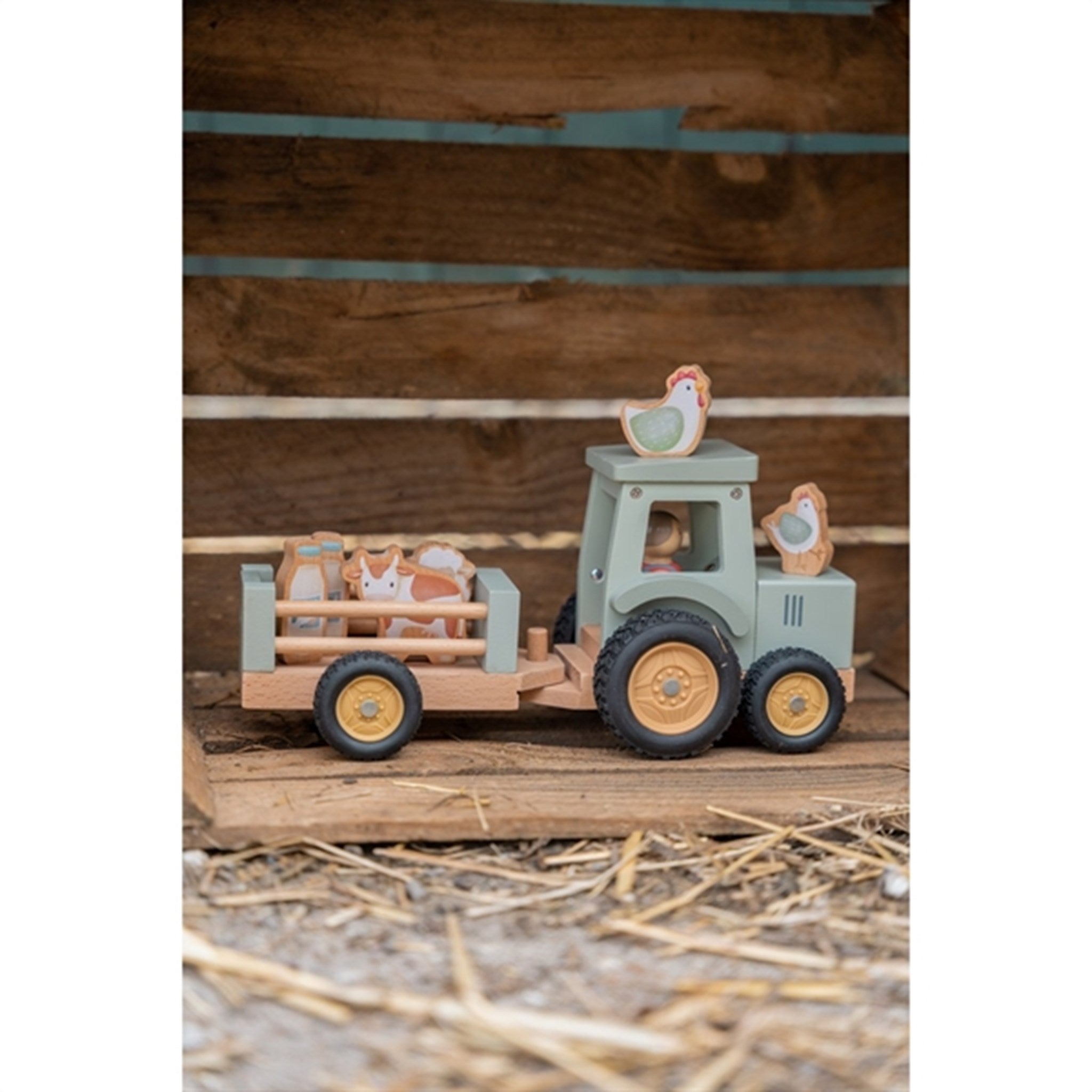 Little Dutch Little Farm Traktor m. Trailer FSC 7