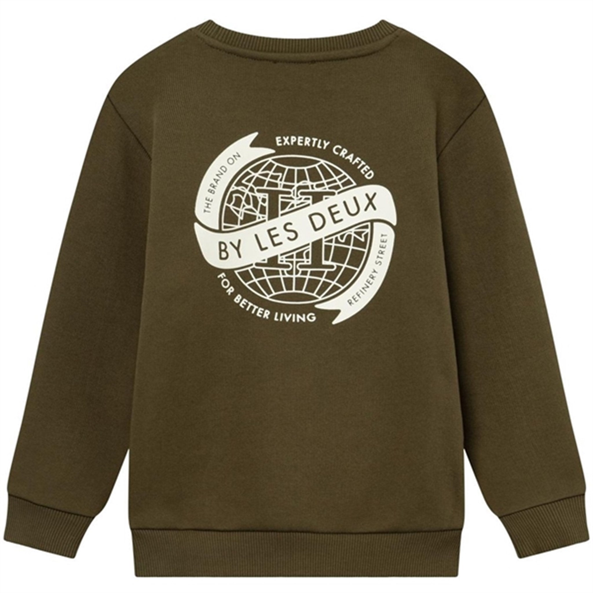 Les Deux Kids Olive Night/Ivory Globe Sweatshirt 4