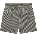 Les Deux Kids Olive Night/Ivory Stan Stripe Seersucker Badeshorts