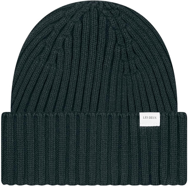 Les Deux Kids Pine Green Walter Bomuld Rib Beanie