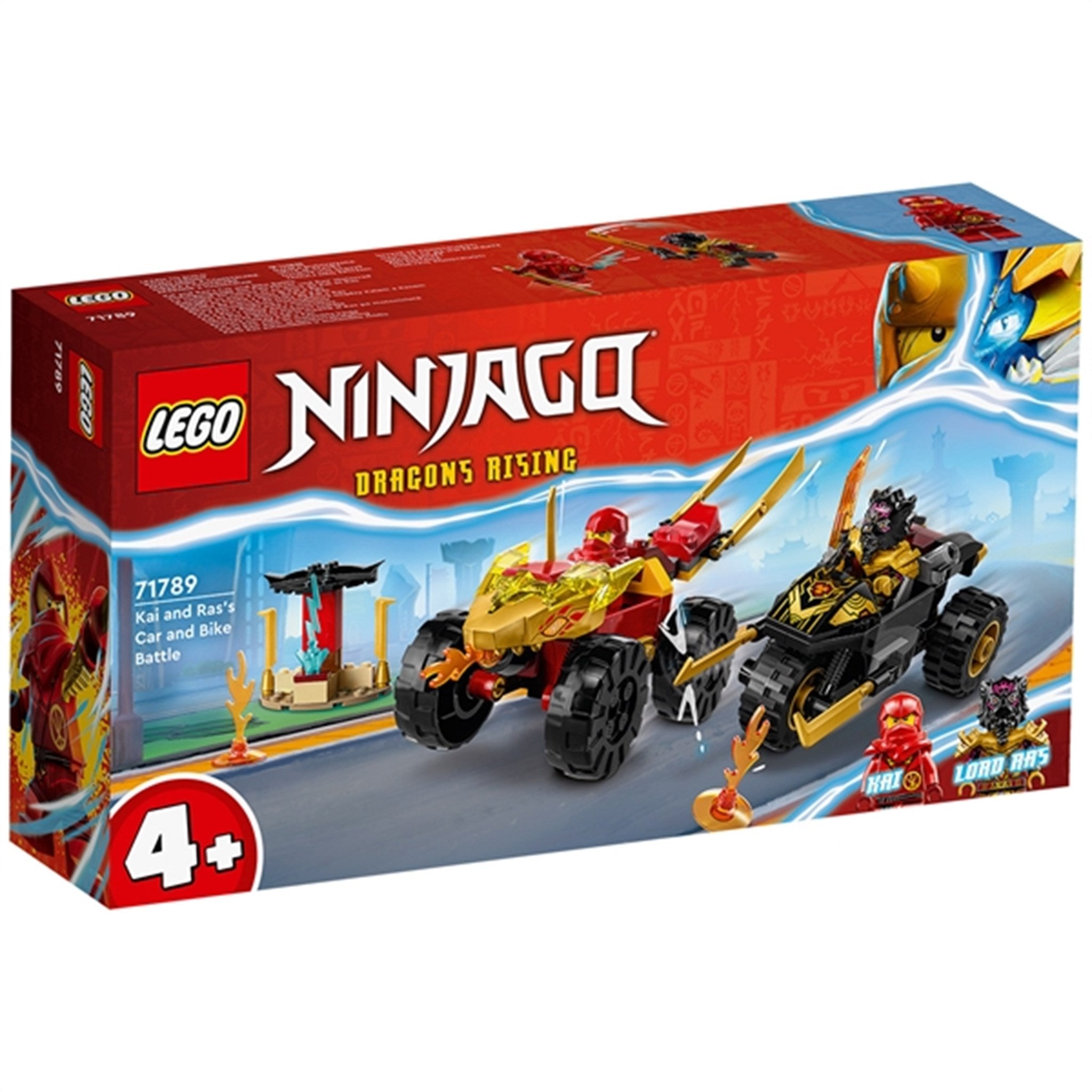 LEGO® NINJAGO® Kai og Ras' Bil- og Motorcykelkamp