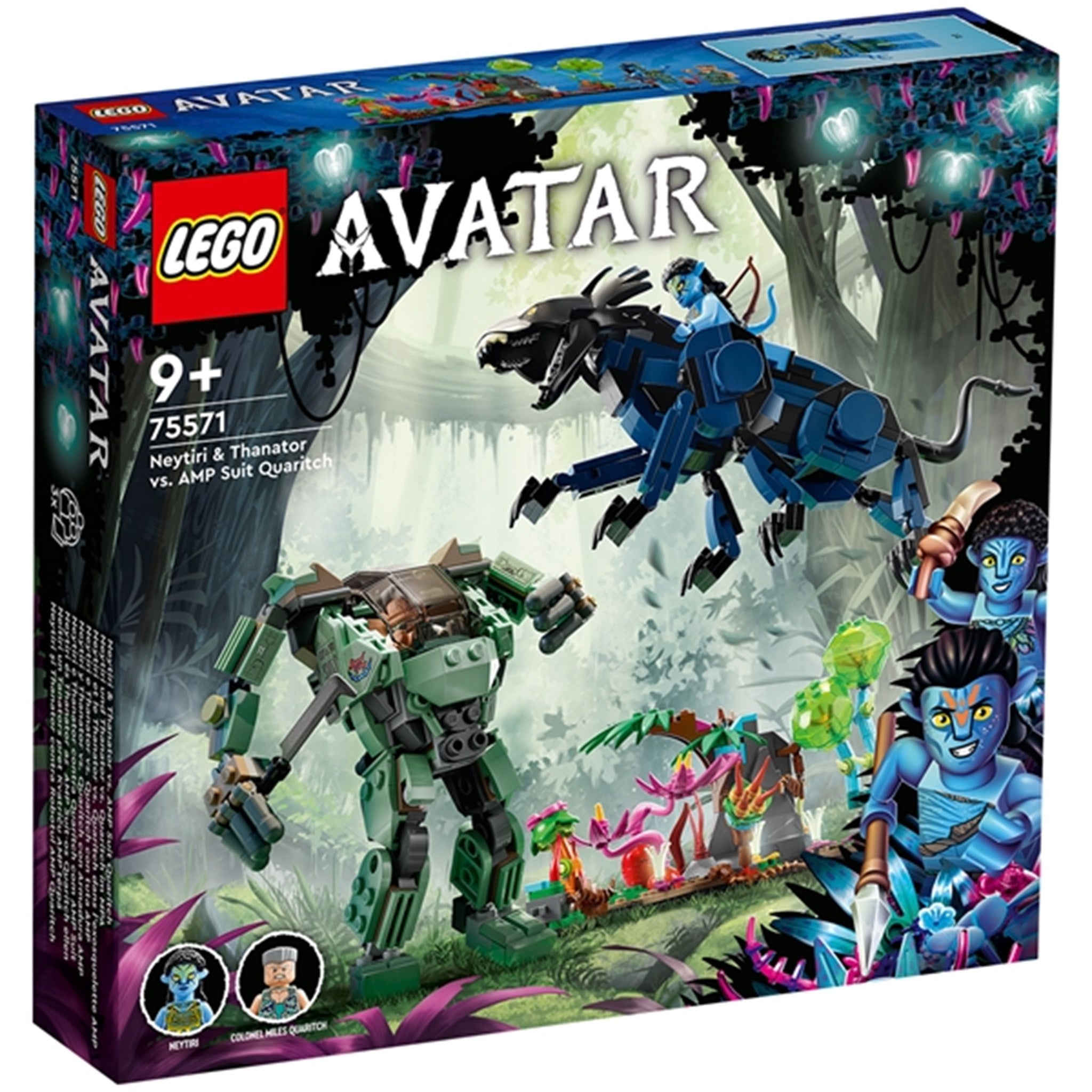 LEGO® Avatar Neytiri og Thanator mod Quaritch i AMP-dragt