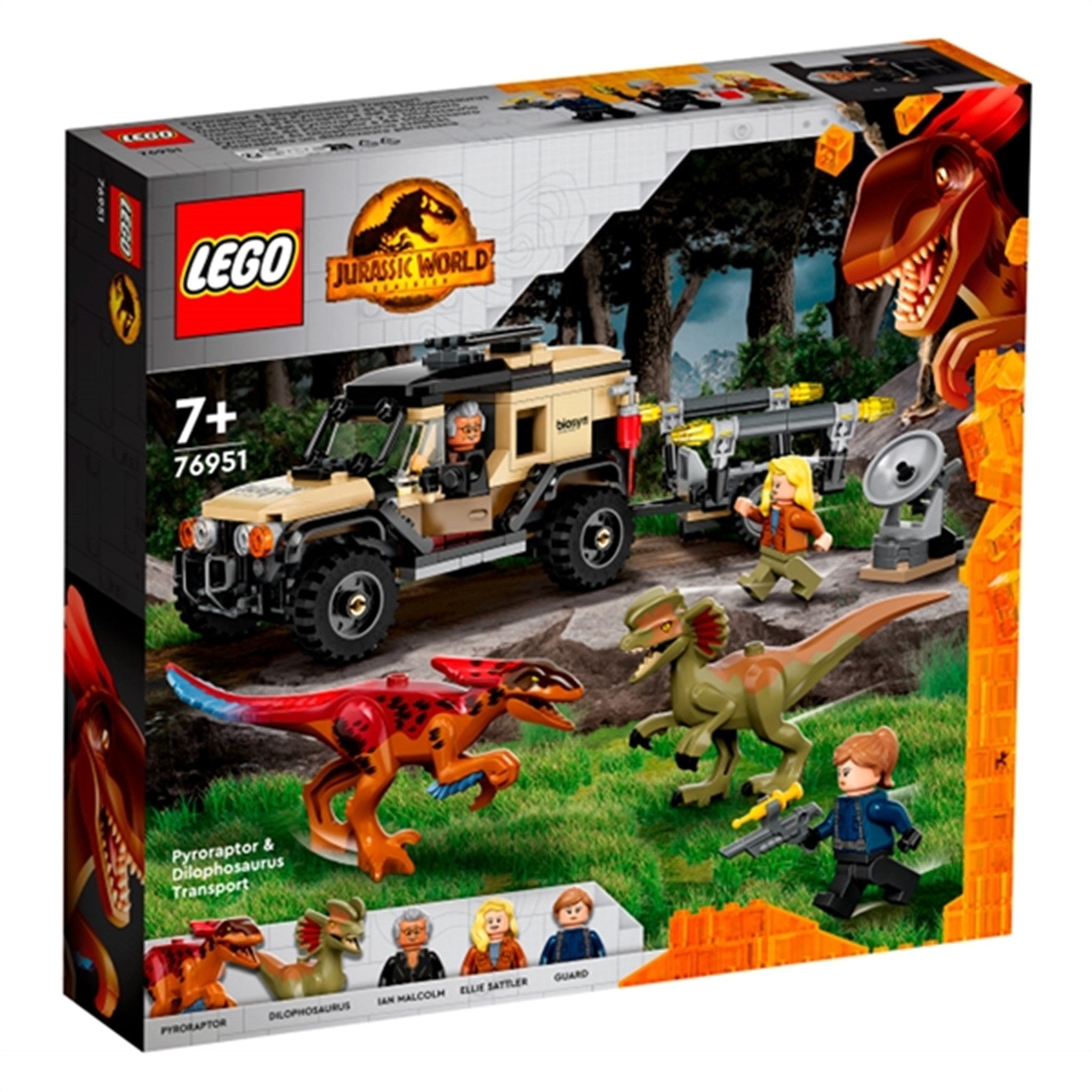LEGO® Jurassic World™ Pyroraptor og Dilophosaurus Transport