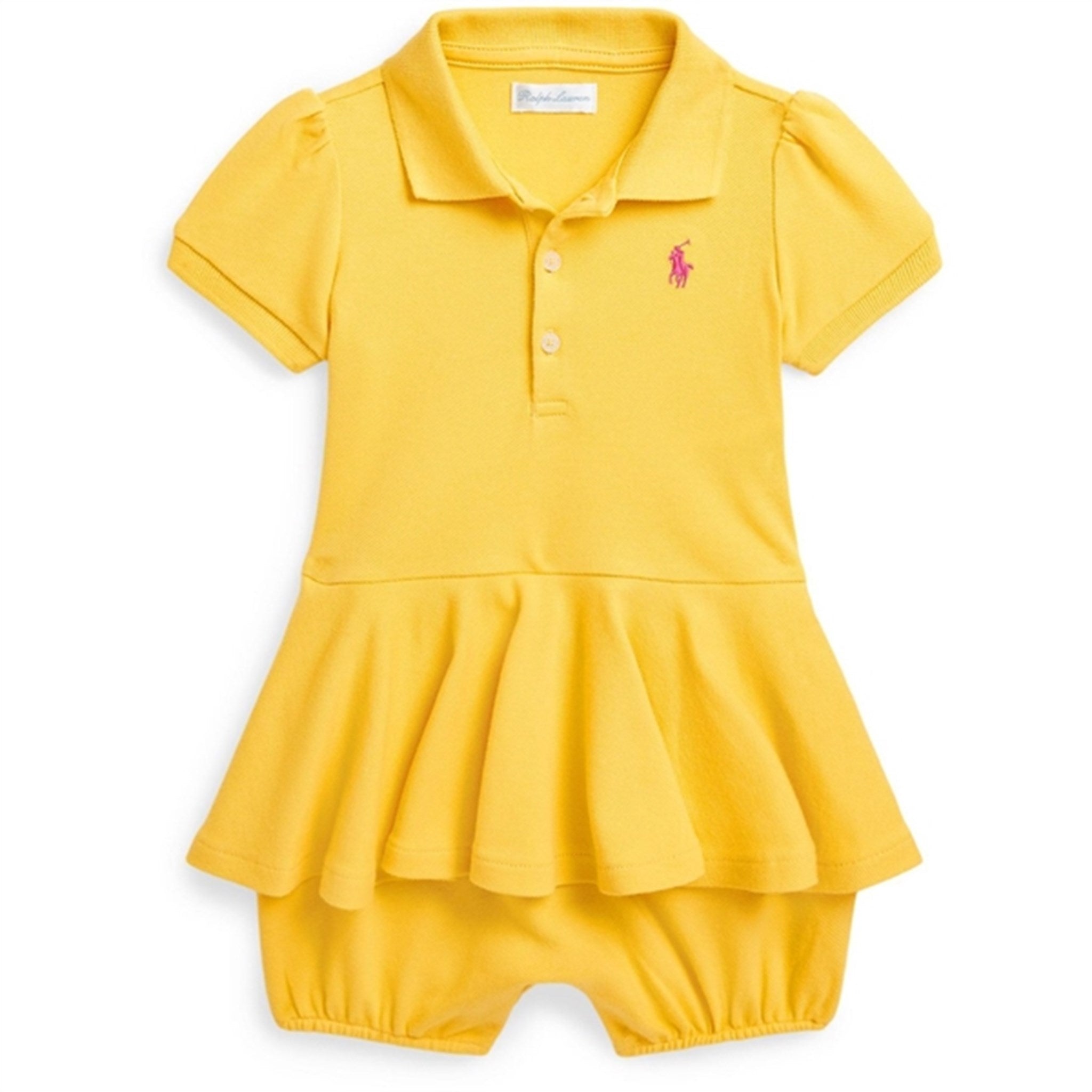 Ralph Lauren Baby Shortall Chrome Yellow W/ Bright Pink