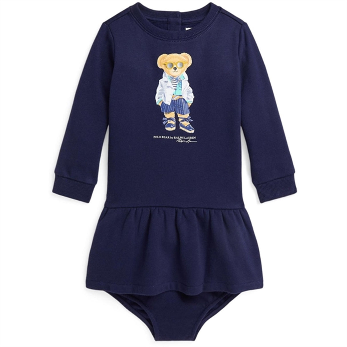 Ralph Lauren Baby Bjørn Kjole Og Bloomer Newport Navy