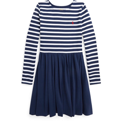 Polo Ralph Lauren Girls Kjole Newport Navy W White