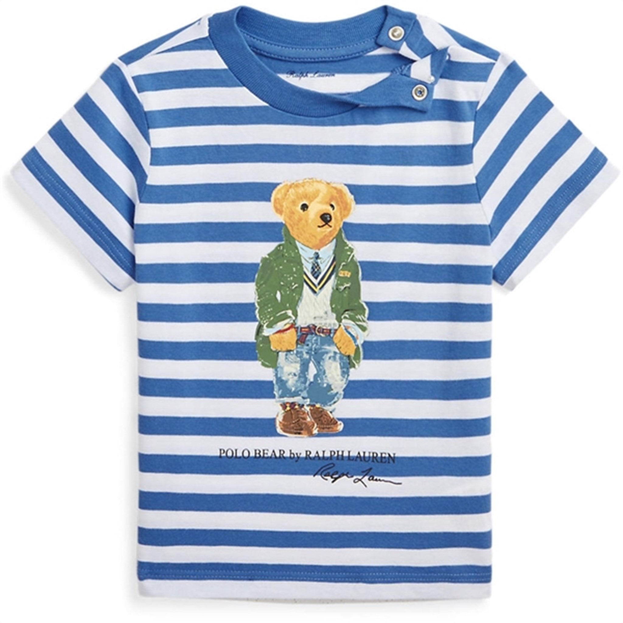 Ralph Lauren Baby Boy T-Shirt Paris Bear New Englnd Blu