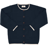 Copenhagen Colors Navy Cream Combi Cardigan m. Lomme