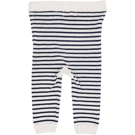 Copenhagen Colors Cream/Navy Comb. Strik Leggings m. Striber 2