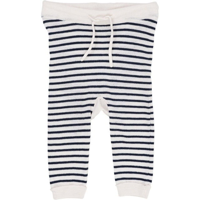 Copenhagen Colors Cream/Navy Comb. Strik Leggings m. Striber