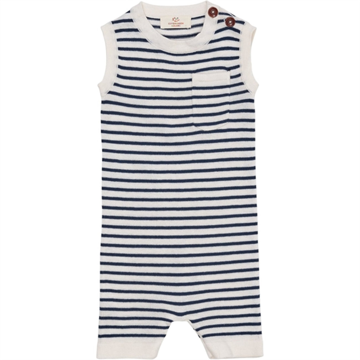 Copenhagen Colors Cream/Navy Comb. Strik Romper Striber