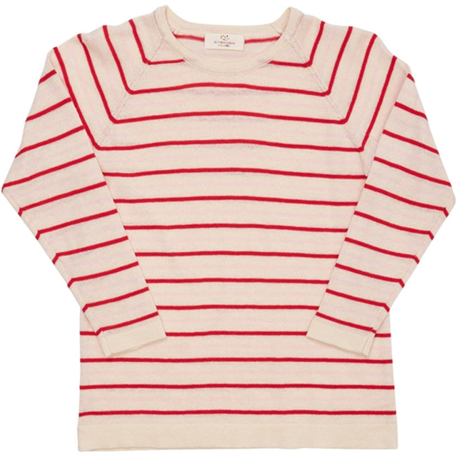 Copenhagen Colors Cream/Dusty Rose/Red Comb. Strik Bluse