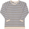 Copenhagen Colors Cream/Navy/Sky Blue Comb. Strik Bluse