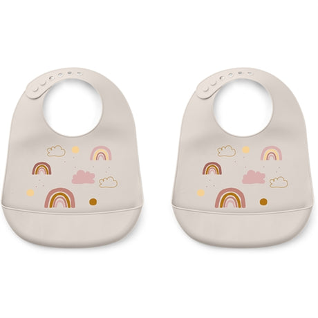 Liewood Tilda Silicone Bib Rainbow Love Sandy 2 Pak