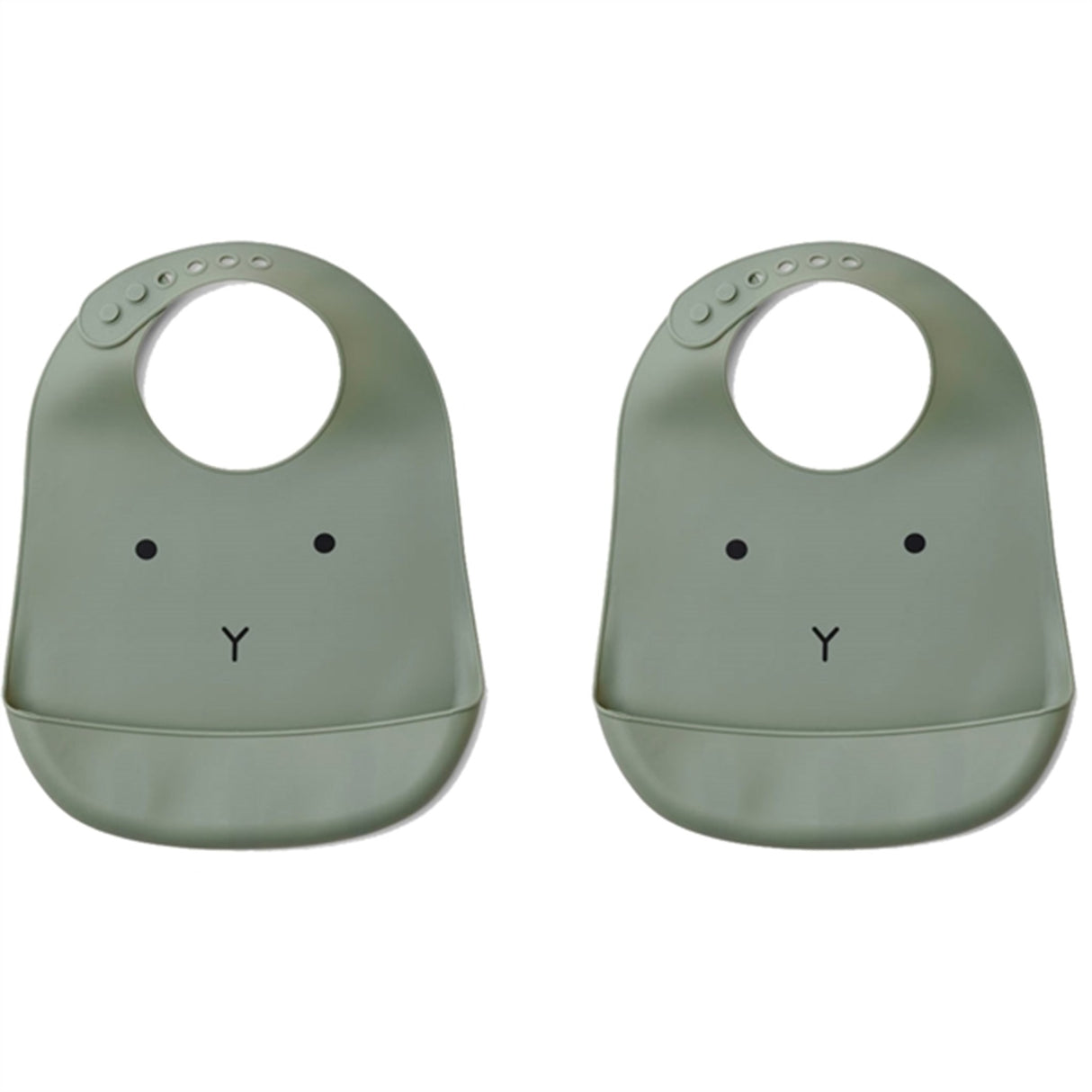 Liewood Tilda Silicone Bib Rabbit Faune Green 2 Pak