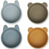 Liewood Iggy Silicone Skåle 4-Pack Golden Caramel Blue Multi Mix