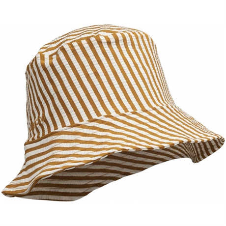 Liewood Matty Stripe Solhat Seersucker Golden Caramel/White