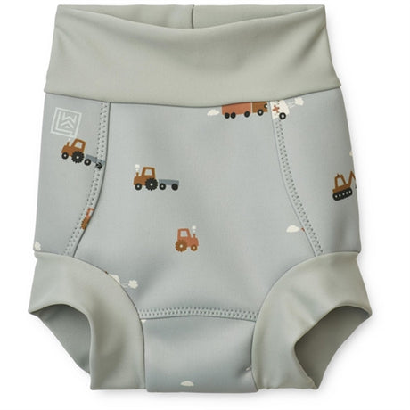 Liewood Valentin Nappy Badebukser Vehicles/Dove Blue