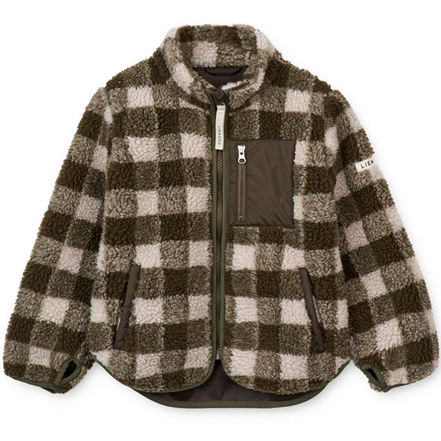 Liewood Nolan Pile Jakke Check Army Brown / Dark Sandy