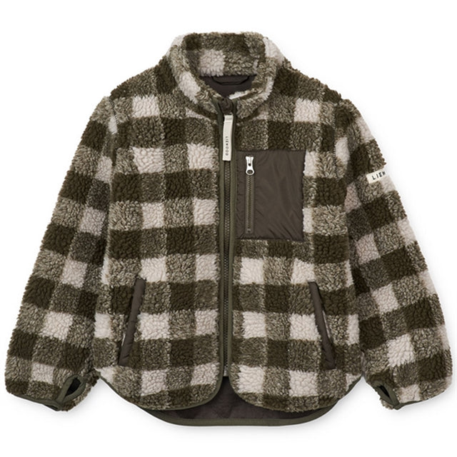 Liewood Nolan Pile Jakke Check Army Brown / Multi Mix