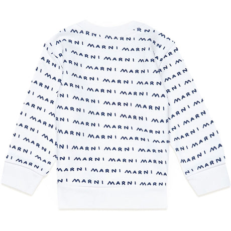 Marni White Blue Logo Sweater 2